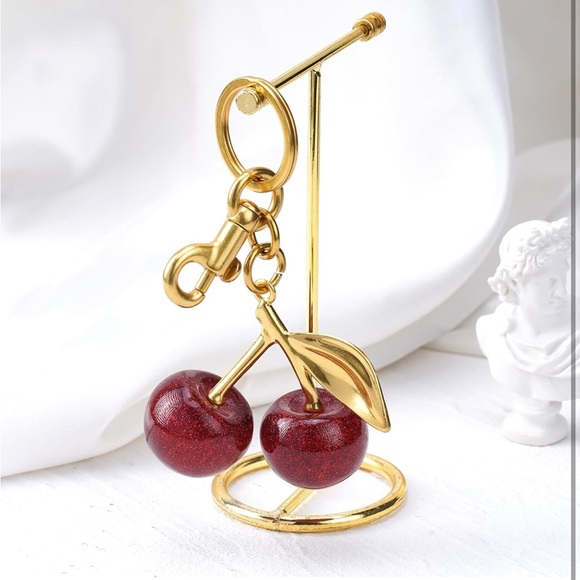 Red Glitter Cherry Bag Charm / Key Chain New in Package - Picture 4 of 10
